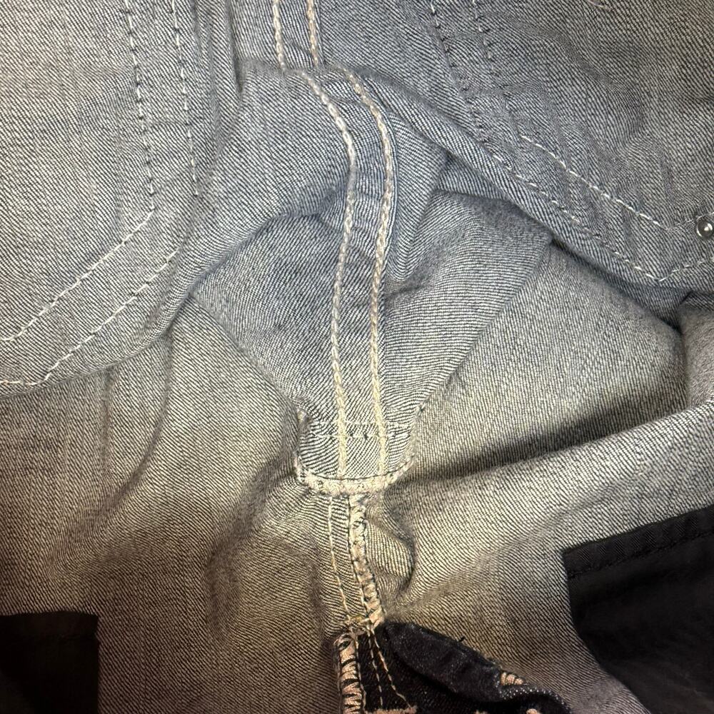 Miss Me Jeans Women's 26x31.5 (2) Dark Blue Standard Skinny Angel Wings EUC - Picture 10 of 15